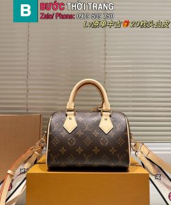 Túi xách đeo chéo LV speedy màu nâu họa tiết monogram size 20 cm dây đeo chéo bản to cá tính