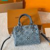 Túi xách LV speedy màu xanh vải denim size 20 cm nhỏ xinh