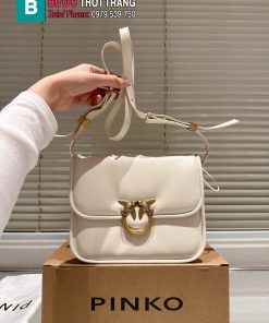 Túi xách nữ PINKO màu trắng ngà size 22x18 cm da mềm nữ tính