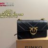 Túi xách nữ PINKO màu đen size 28x16 cm họa tiết chim én đặc sắc