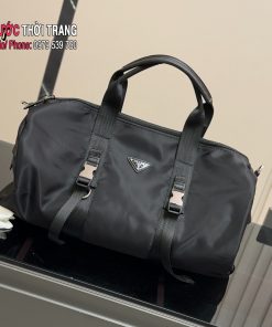 Túi xách cầm tay Prada keepall màu đen dáng ngang size 50 cm chất liệu vải polyester chống thấm hiệu quả