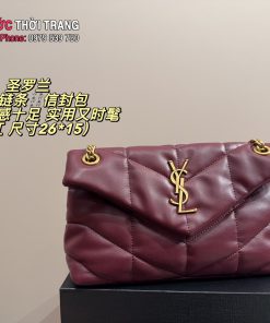 Túi xách nữ YSL LouLou Puffer nhiều màu size 26x15 cm dáng phong bì da mềm mại