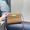 Túi xách YSL Manhattan màu nâu size 24x18 cm da trơn láng mịn