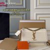 Túi xách đeo chéo YSL sunset màu trắng ngà size 22x16 cm dây đeo vàng sáng nổi bật