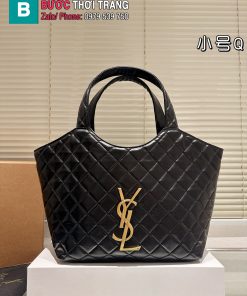 Túi xách nữ YSL tote màu đen size 31x25 cm ngăn lớn rộng kiểu dáng vintage