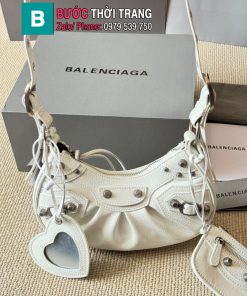 Túi xách nữ Balenciaga màu trắng ngà size 25 cm dáng tròn cá tính