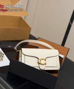 Túi xách nữ Coach tabby màu trắng tag vàng size 25x15 cm da bò mềm mại có 2 dây đeo kết hợp