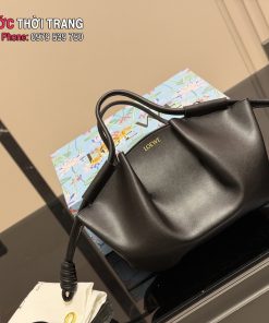 Túi xách nữ LOEWE màu đen da mềm chuẩn form size 25x18 cm phong cách sang trọng
