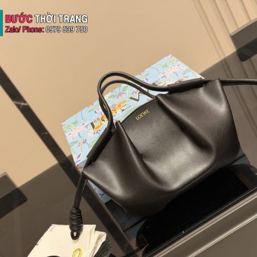 Túi xách nữ LOEWE màu đen da mềm chuẩn form size 25x18 cm phong cách sang trọng