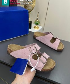 Dép Birkenstock màu hồng da lộn phong cách tối giản thanh lịch