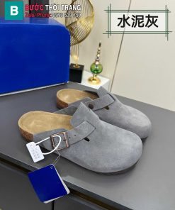 Giày Birkenstock màu lông chuột da lộn phong cách tối giản thanh lịch