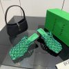 Giày cao gót Bottega Veneta màu xanh da lưới đan cao cấp