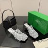 Giày cao gót Bottega Veneta màu bạc da lưới đan cao cấp