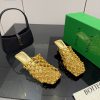 Giày cao gót Bottega Veneta màu vàng da lưới đan cao cấp