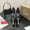 Giày cao gót Christian Louboutin màu đen da bóng gót đỏ mũi nhọn đế cao 10,5 cm