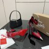 Giày cao gót Christian Louboutin màu đỏ đô da bóng gót đỏ mũi nhọn đế cao 10,5 cm