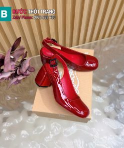 Giày cao gót Christian Louboutin màu đỏ đô thanh lịch đế cao 7,5 cm