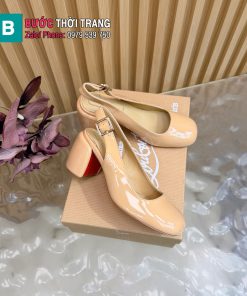 Giày cao gót Christian Louboutin màu nude thanh lịch đế cao 7,5 cm