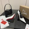 Giày cao gót Christian Louboutin màu trắng da bóng gót đỏ đế cao 10,5 cm