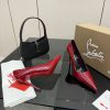 Giày cao gót Christian Louboutin màu đỏ đô da bóng gót đỏ đế cao 10,5 cm