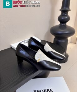 Giày nữ Phoebe philo màu đen thân trắng da sáp dầu cao cấp