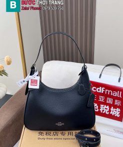Túi kẹp nách COACH Ella màu đen da mềm size 35.5x32.5x6 cm