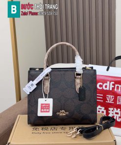 Túi Coach tote màu nâu đen size 25x9x12.5 cm có nhiều ngăn