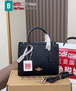 Túi Coach tote màu đen size 25x9x12.5 cm có nhiều ngăn