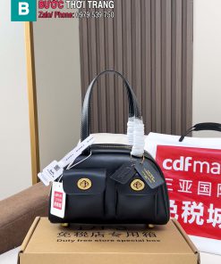 Túi Nữ Coach Twin Turnlock size 21x12x10 cm màu đen khóa vàng