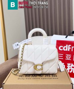 Túi đeo chéo nữ coach tabby màu trắng size 19cm nhỏ gọn
