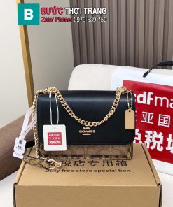 Túi đeo chéo COACH Mini klare size 18x13.5x7 cm màu đen nâu phong cách sang trọng