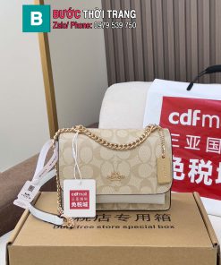 Túi đeo chéo COACH Mini klare size 18x13.5x7 cm màu nude phong cách sang trọng