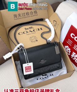 Túi đeo chéo COACH Mini klare size 18x13.5x7 cm màu đen phong cách sang trọng