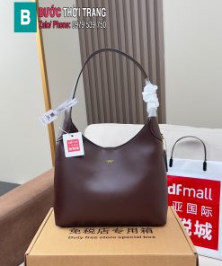 Túi kẹp nách Coach Brooklyn28 màu nâu socola size 28 cm da trơn mịn