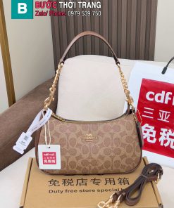 Túi Coach Teri dạng kẹp nách màu nâu size 24.5x15.5x7.5 cm