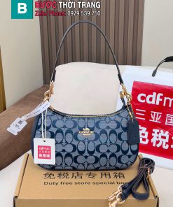 Túi Coach Teri dạng kẹp nách màu xanh coban size 24.5x15.5x7.5 cm