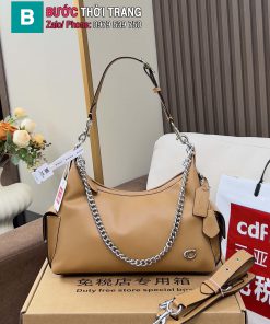 Túi kẹp nách Coach Juliet phiên bản mới màu nâu size 30x12x16 cm