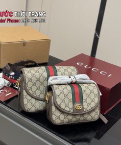 Túi đeo chéo Gucci Ophidia messenger màu nâu size 19cm và 23cm