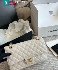 Túi xách đeo chéo CN CF màu trắng ngà size 25x16 cm