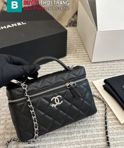  Túi xách CN 25c màu đen da hạt mịn size 19 cm