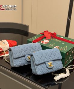 Túi đeo chéo CN Gold Ball màu xanh denim size 17 và 20 cm