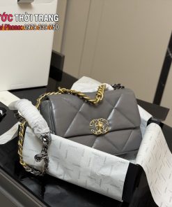  Túi xách CN19 màu ghi đậm da mềm size 26cm phong cách sang trọng