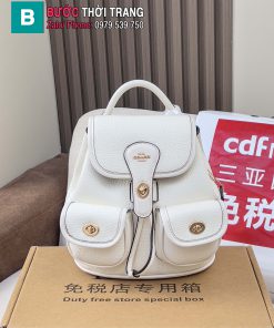 Túi xách COACH Hadley dáng ba lô màu trắng ngà size 22x23 cm da bò