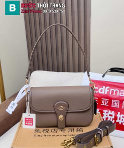 Túi xách kẹp nách COACH Hadley màu ghi nâu 2 dây đeo