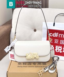 Túi xách COACH Harper da trơn mịn size 24x14x5 cm màu trắng ngà