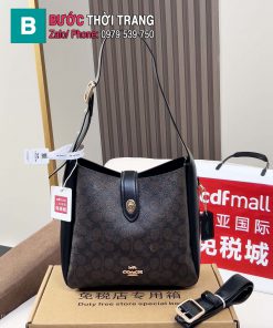 Túi xách nữ COACH Hadley Crossbody màu nâu đen da bò mềm mại size 24x22x8 cm