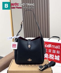 Túi xách nữ COACH Hadley Crossbody màu đen da bò mềm mại size 24x22x8 cm