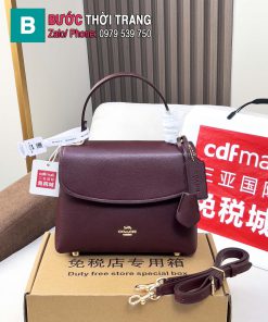 Túi xách nữ COACH đeo chéo màu đỏ đô da bò size 24x18x11 cm