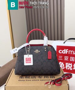 Túi xách COACH cầm tay size 23x17x10 cm màu nâu đỏ phong cách sang trọng
