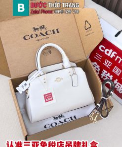 Túi xách COACH cầm tay size 23x17x10 cm màu trắng phong cách sang trọng